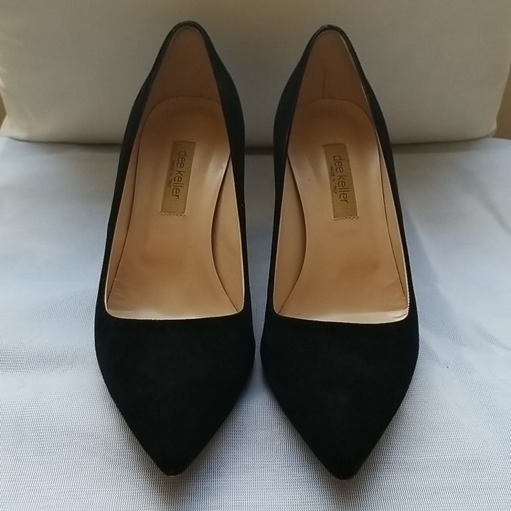 Dee Keller Black Seude Stiletto Pumps